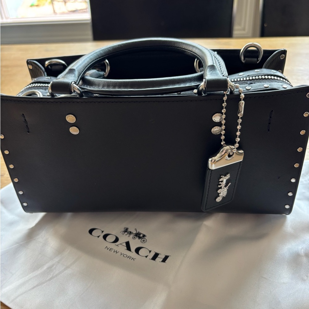 Coach Black Rogue 26 bag with silver-tone rivets